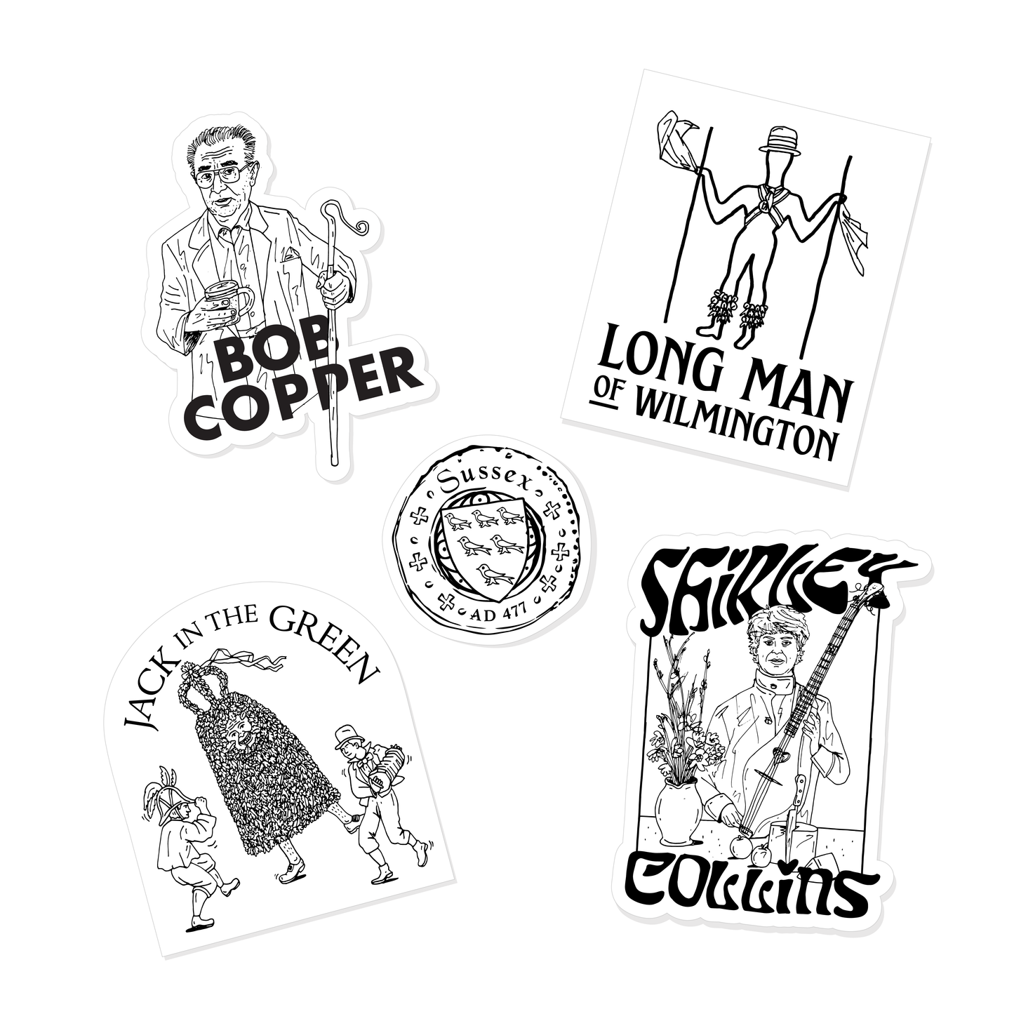 Counties of England SUSSEX Sticker Pack